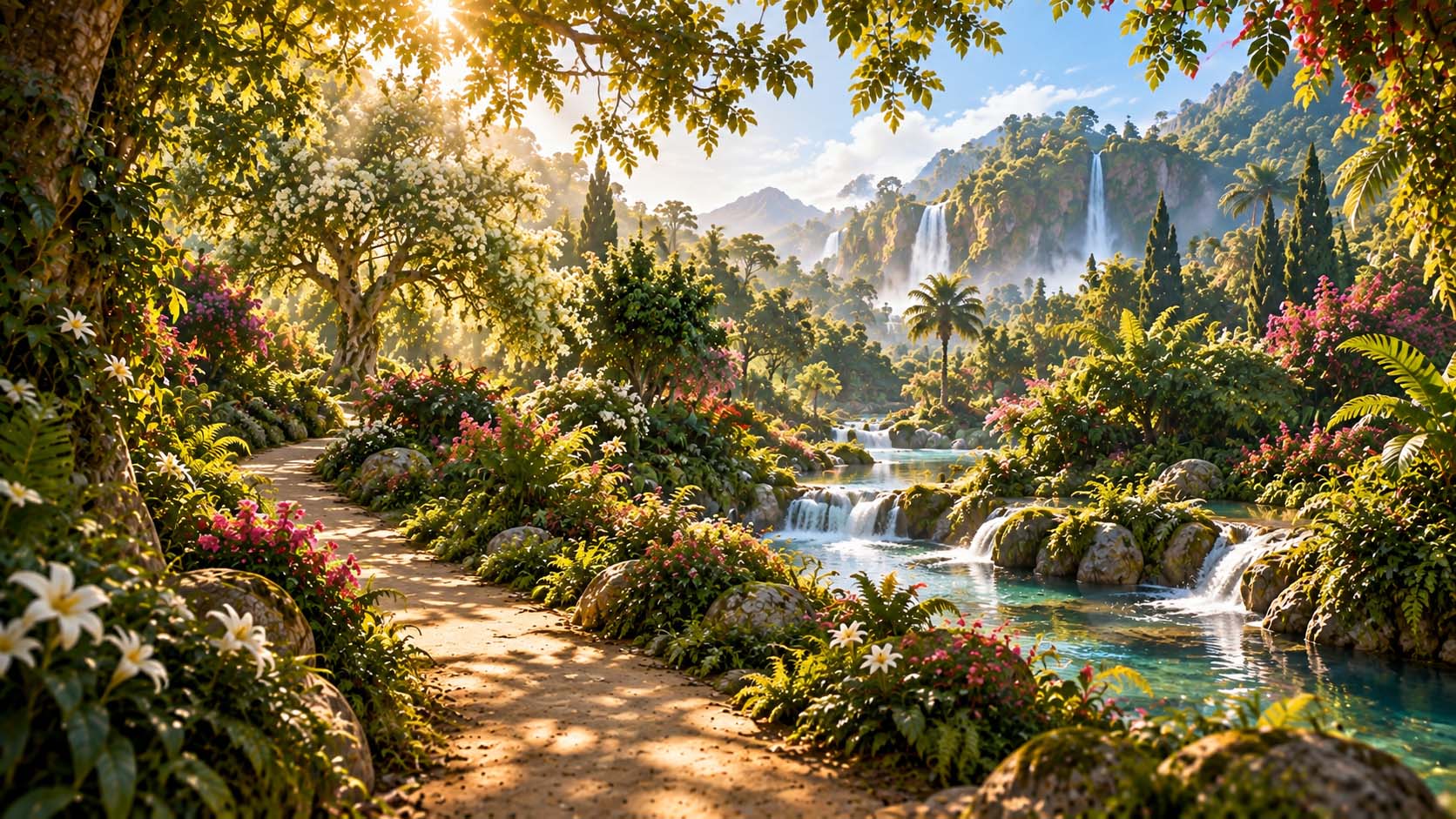 The left path through the garden