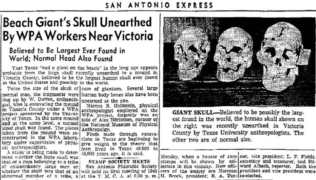 San Antonio Express Morhiss skull clipping